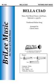 Bella Ciao Three-Part Mixed choral sheet music cover Thumbnail